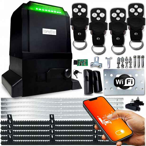 Set Pohon Pro Posuvnou Bránu 800 kg 4 Ovladače Wifi lišta Tuya pohon