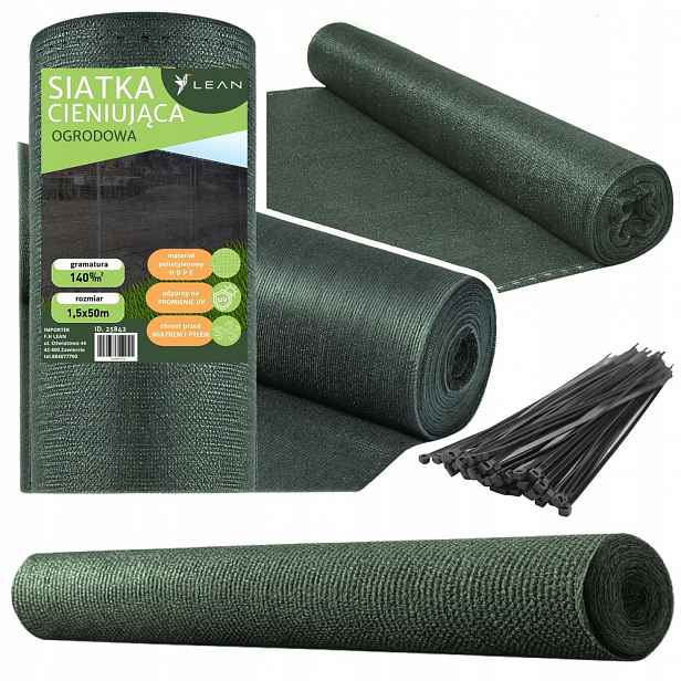 Stínící a krycí tkanina na oplocení Pe 1,5x50 m zelená 140 g/m2