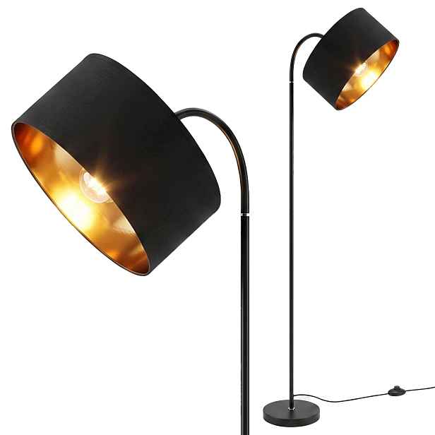 Stojací Led podlahová lampa pro čtení, nastavitelná s krytem, vypínač E27