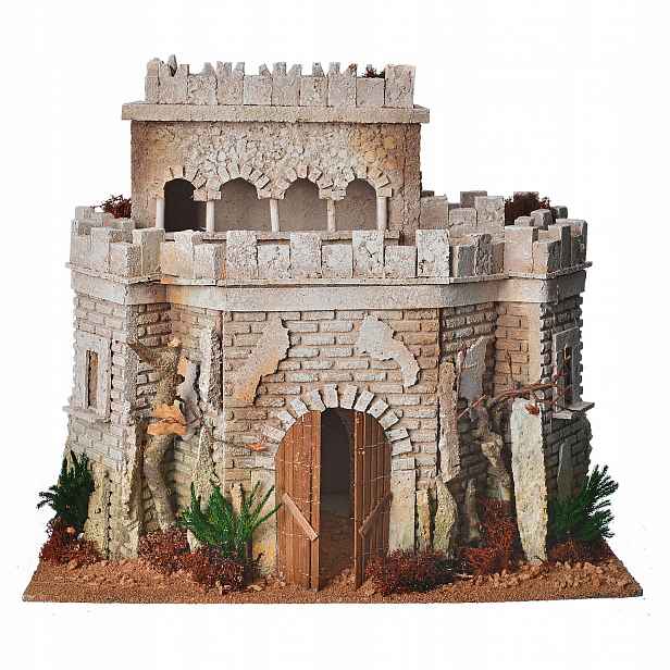 Velký Orientální Dům Do Betlému – 34 cm vysoký pro postavy o výšce 10 cm