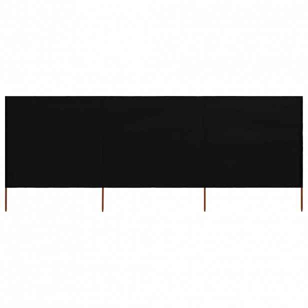 vidaXL 3dílná zástěna proti větru látková 400 x 120 cm černá