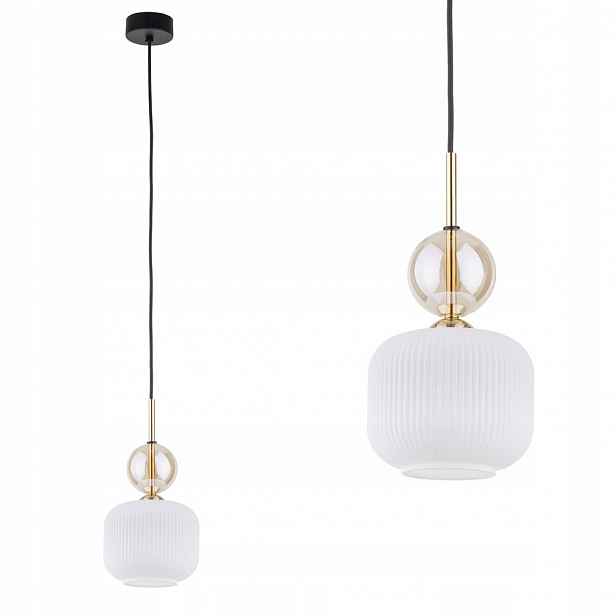 Elegantní závěsná lampa do jídelny nad stůl, skleněné stínítko E14 Tk Lighting