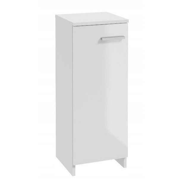 Koupelnová skříňka 80x30 cm úzká komoda malá stojící polosloupek bílý lesk