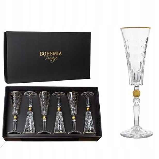 Bohemia Prestige Conte Gold Skleničky Na Šampaňské 170 ML (6 Ks)