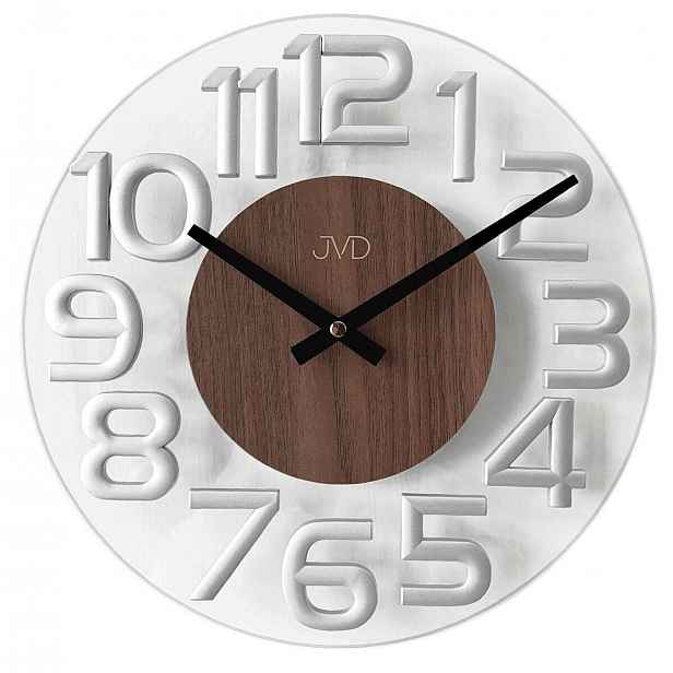 Efektní Skleněný Kulatý Nástěnný Hodinový Stroj Jvd HT098.4 32 cm