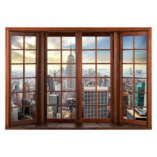 Fototapeta Pohled Z Okna 3D New York Okno 254x184