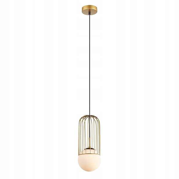 Lampa Italux Matty závěsná zlatá, sklo, E27, stmívatelná, 15 cm