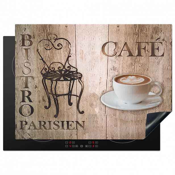 MuchoWow KRYT NA INDUKČNÍ DESKU Bistro Parisien - Kavárna - Káva - Vintage 70x52 cm
