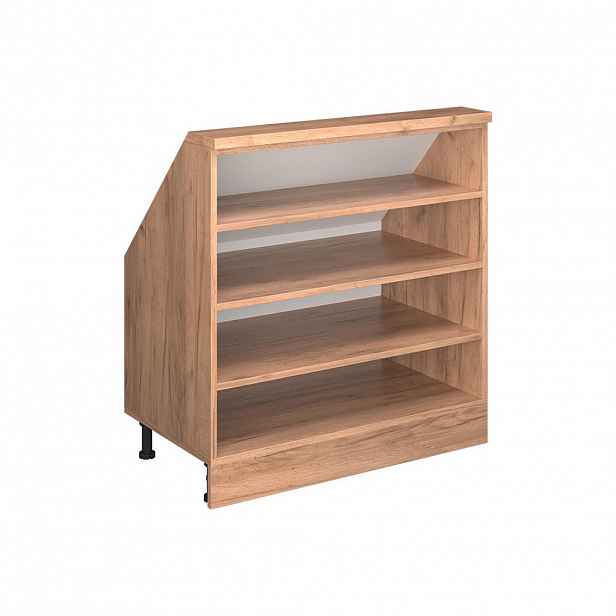 Vicco KUCHYŇSKÁ SKŘÍŇKA POD ŠIKMOU STŘECHU R-Line Zlatý mocný dub 80 cm se 4 přihrádkami