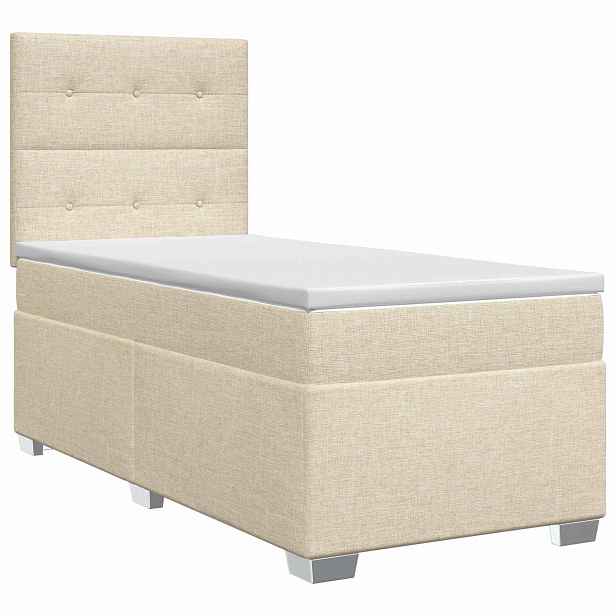 vidaXL Postel boxspring s matrací Krémová 80 x 200 cm Textil