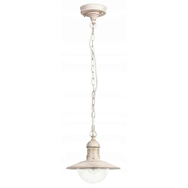 Závěsná lampa Rabalux Oslo E27 bílá antická IP44 provensálský styl
