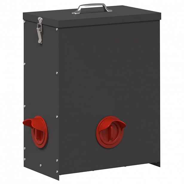 vidaXL Krmítko pro slepice Černá 32,5 x 20,5 x 43 cm 25 kg