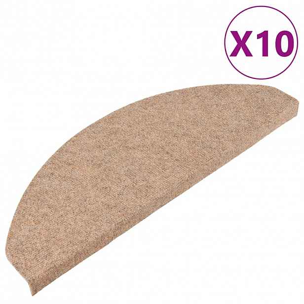 vidaXL Samolepicí nášlapy na schody 10 ks béžové 65x22,5x3,5 cm