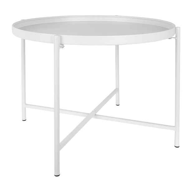 Bílý kovový kulatý konferenční stolek ø 50 cm Meseta  – Leitmotiv