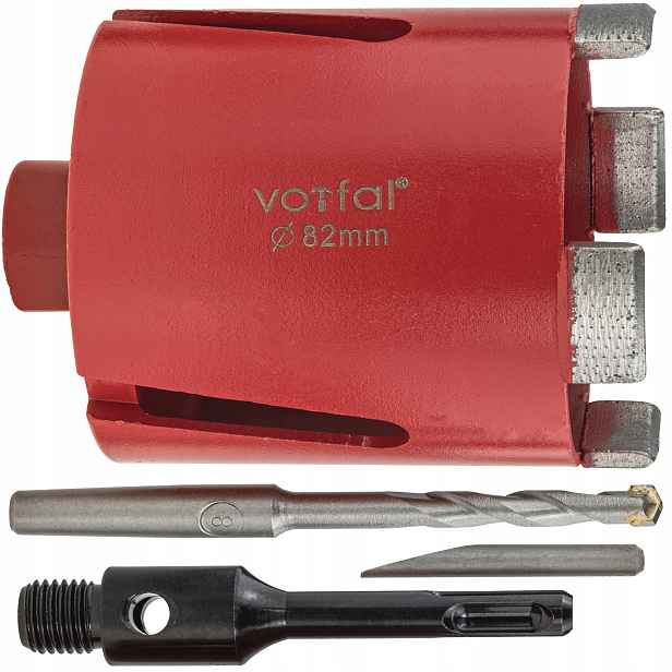 Korunkový Vrták Fréza Na Betonu Diamantová Segment 82 mm*4