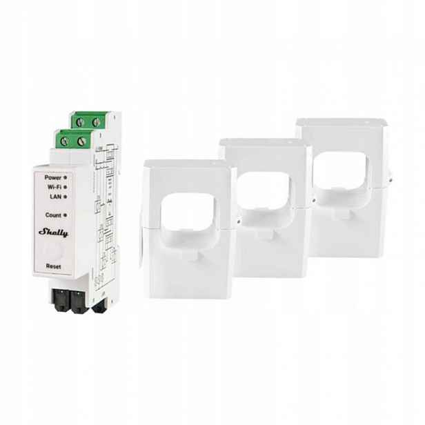 Shelly 2-SMĚRNÝ Měřič Energie Pro 3EM 400A Wifi Pro Systém Smart Home
