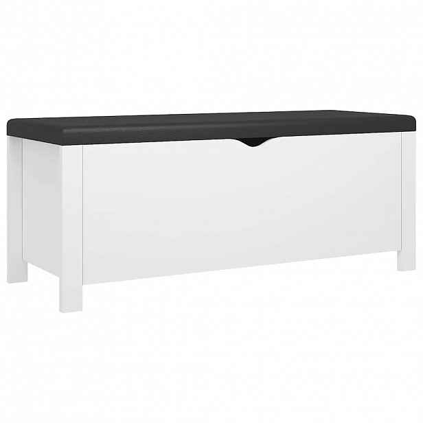 vidaXL Úložný box s poduškou bílá 105 x 40 x 45 cm kompozitní dřevo