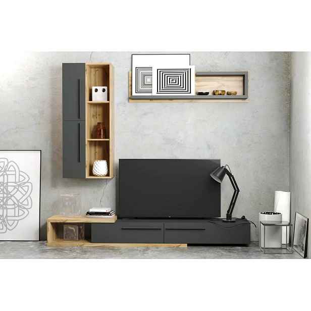 Casarredo Obývací sestava OVIDEO barva dub tahoe/antracit