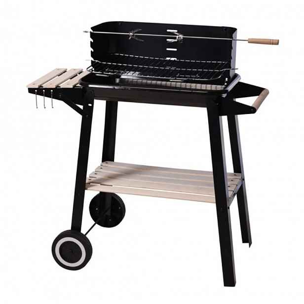 Mobilní gril s odkládacím stolkem BBQ 83 x 45