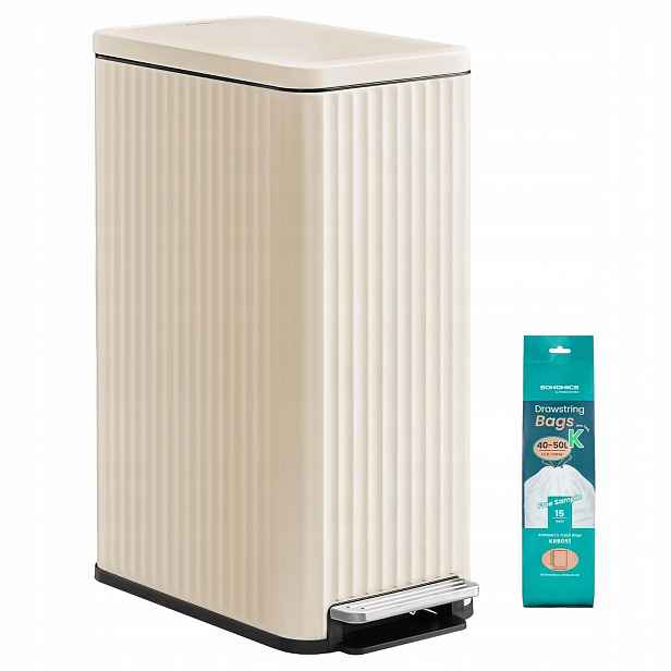 Odpadkový koš Songmics 50 l s pedálem soft close, ocelový