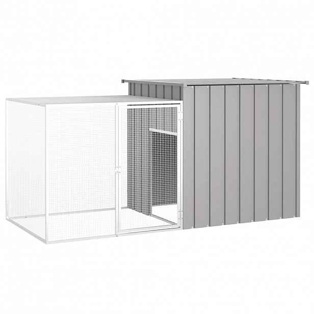 vidaXL Klec pro kuřata šedá 200 x 91 x 100 cm pozinkovaná ocel