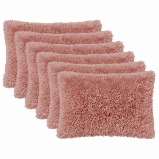 vidaXL Povlak na polštář 6 pcs HEERLEN Růžová 50 x 70 cm PV fleece