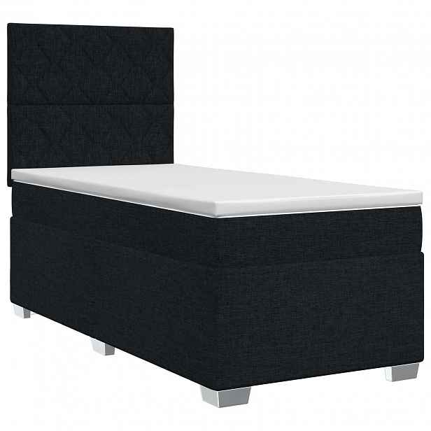 vidaXL Postel boxspring s matrací s čelo Černá 80 x 200 cm Textil