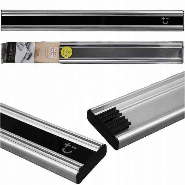 Bisbell Zrcadlová magnetická lišta černá na Nože 45 cm 450 mm BMKR32-45BK