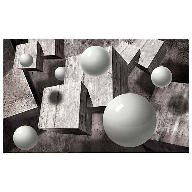 Fototapeta Bílé sféry šedá geometrie abstrakce vinylová 208x146 lepidlo