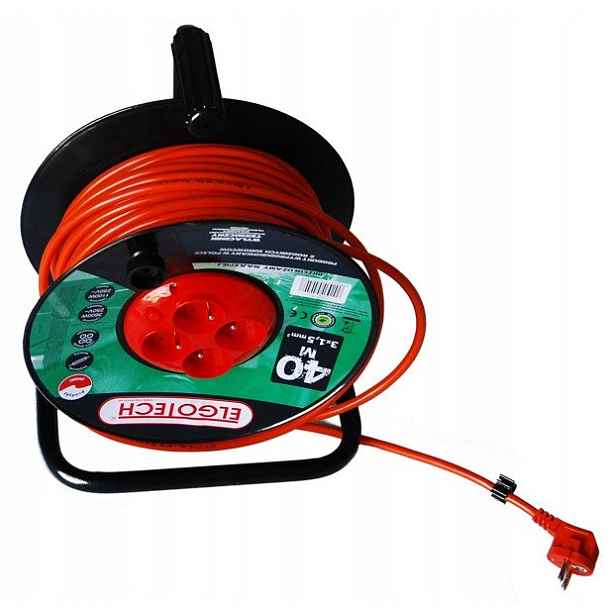 Prodlužovací Kabel bubnový 4 zásuvky z/u 40 m Omy 3x1,5 oranžový PZB-40-40Y