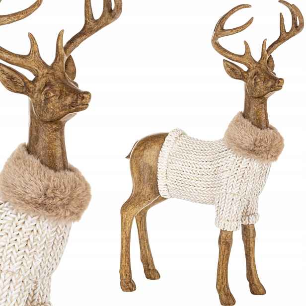 Velká vánoční figurka stojícího jelena Sob 30,5 cm ozdoba