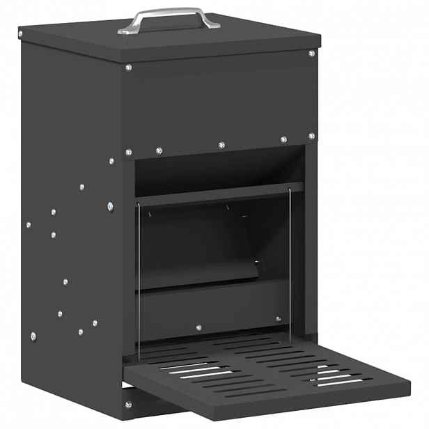 vidaXL Zásobník pro slepice s pedálem Černá 25 x 42 x 40 cm 4 kg