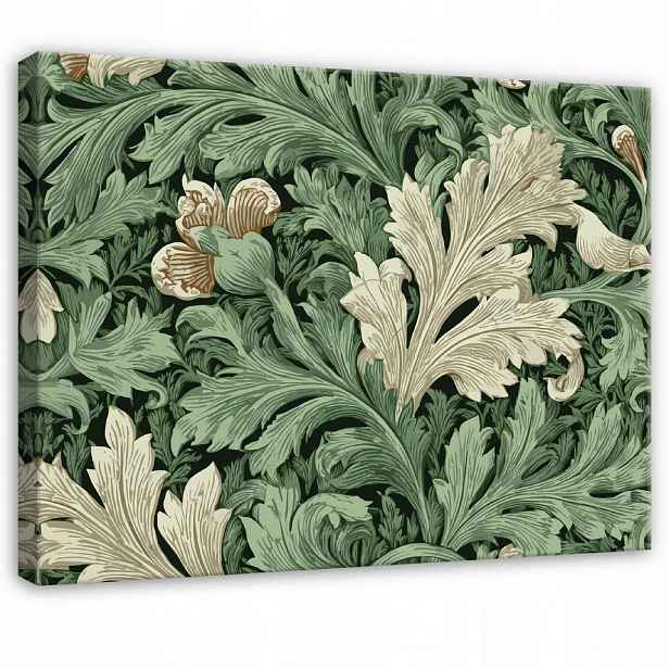 Wallarena OBRAZ na plátně listy vintage zelené 120x80 cm