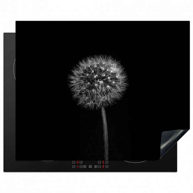 MuchoWow KRYT NA INDUKČNÍ DESKU Pampeliška - černá - květinová - botanická 65x52 cm