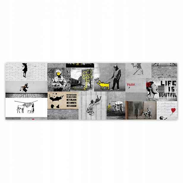 Plakáty 200x66 Mix grafik Banksy Koláž