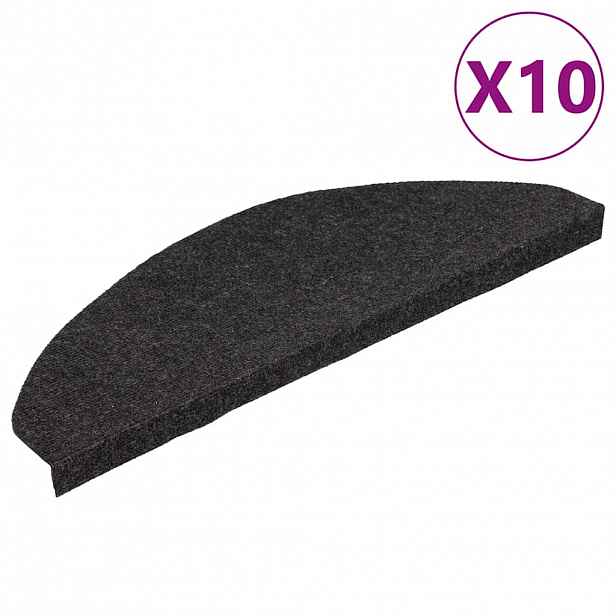 vidaXL Samolepicí nášlapy na schody 10 ks černé 65x22,5x3,5 cm