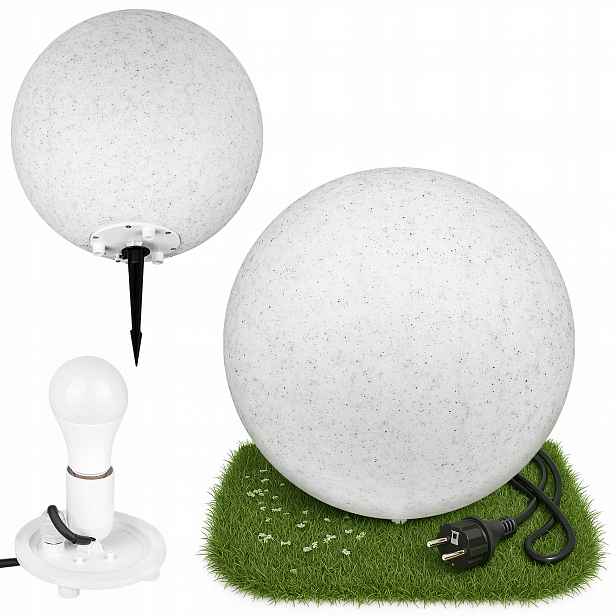 Led lampa Zapichovací Kula Zahradní 35CM Kamenná Nadzemní E27
