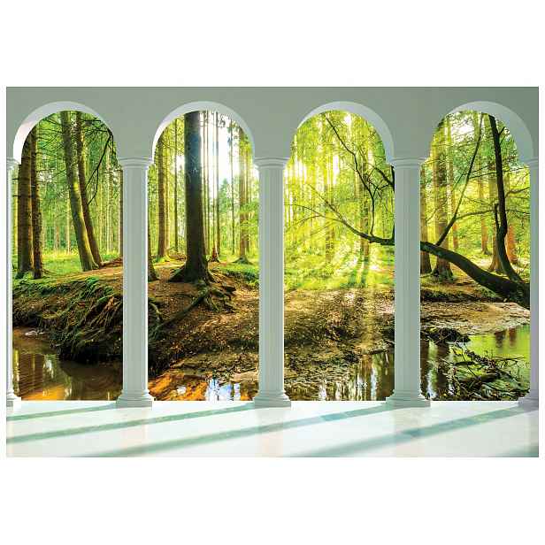 Fototapeta Klasické sloupy v zeleném lese příroda 368x254 lepidlo