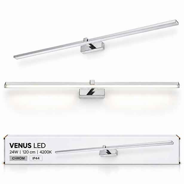 Venus 24W 120 cm chromová Led lampa nad zrcadlo do koupelny 4200K IP44 1640lm
