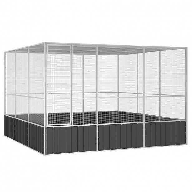 vidaXL Ptačí klec antracitová 302,5x324,5x211,5 cm pozinkovaná ocel