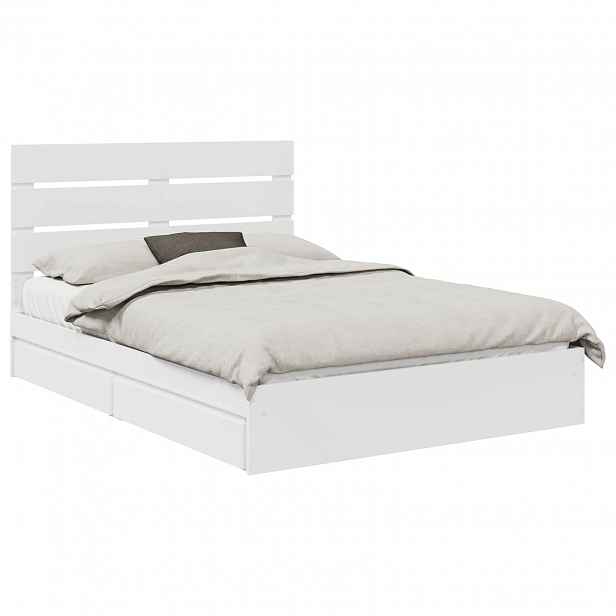 vidaXL Postel s úložným prostorem Bílá 140 x 200 cm Kompozitní dřevo