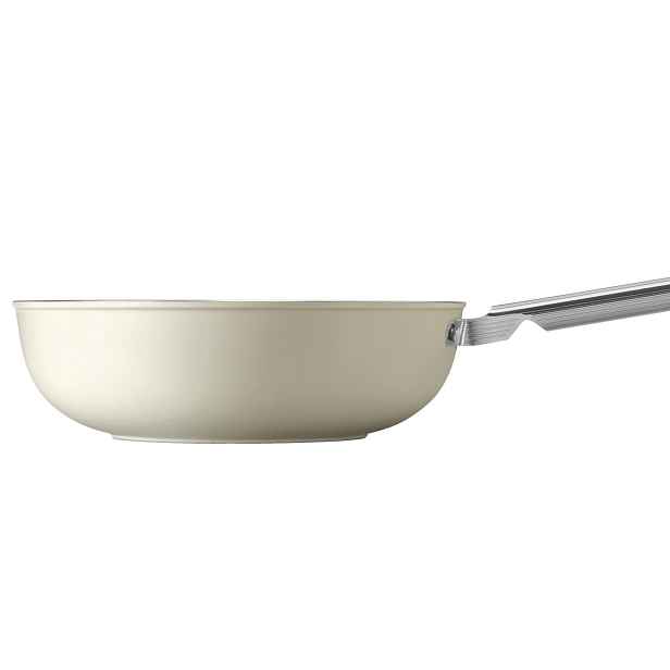 Smeg Pánev Wok s keramickým nepřilnavým povrchem, ∅ 30 cm, matná krémová WOF3002CRM