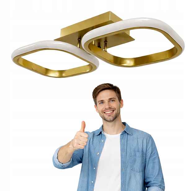 Stropní Svítidlo Stropní Svítidlo Lustr Zlatý Moderní Led Loft Barva Studená 35 CM