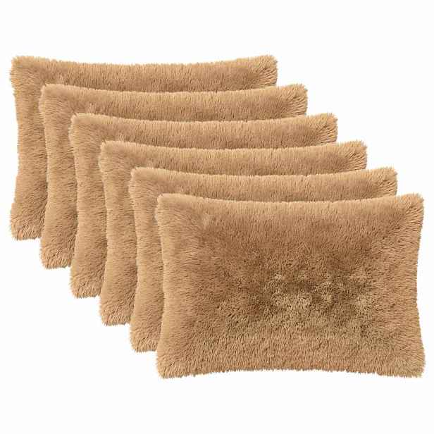 vidaXL Povlak na polštář 6 pcs HEERLEN Taupe 50 x 70 cm PV fleece