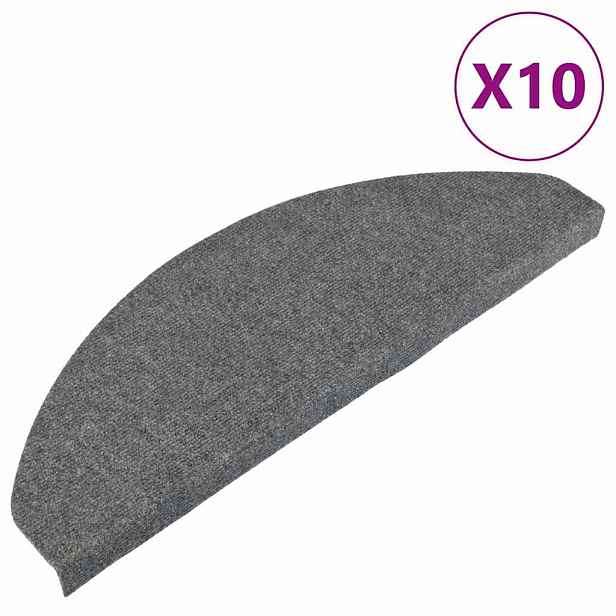 vidaXL Samolepicí nášlapy na schody 10 ks šedé 65x22,5x3,5 cm