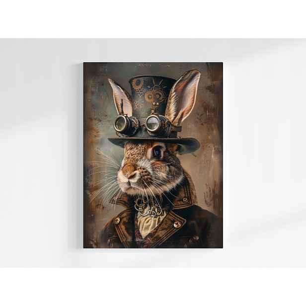 Plakát Portrét Králík Zajíc Steampunk Industrial 75x100