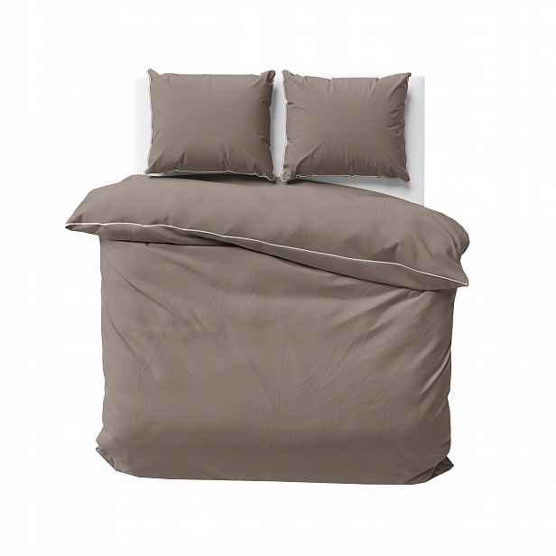 Povlečení saténové jednobarevné béžové taupe 160x200 elegantní makosatin