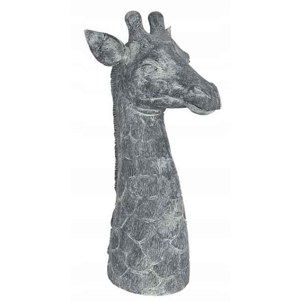 Šedá dekorace hlava žirafy 24*22*47 cm