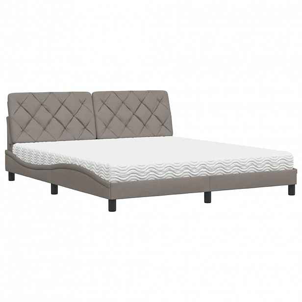 vidaXL Postel s matrací taupe 180 x 200 cm textil