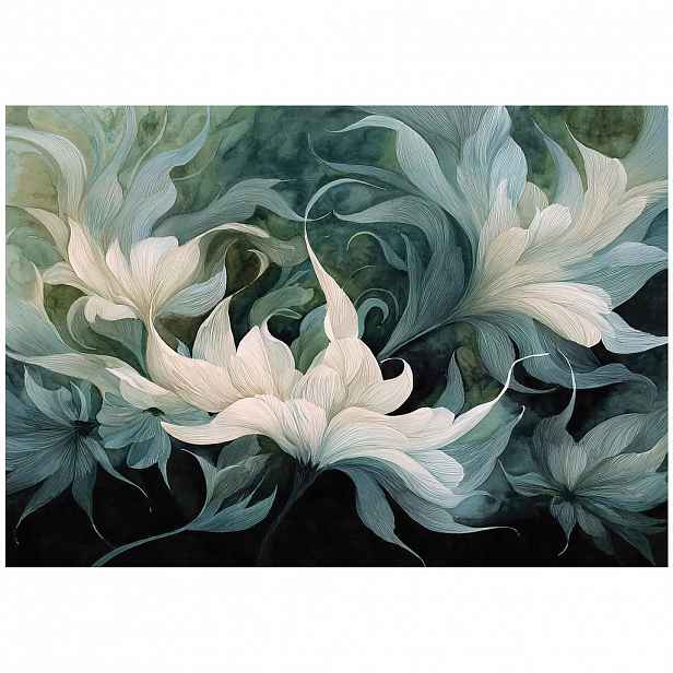 Wallarena FOTOTAPETA abstraktní květiny zelená 150x105 cm